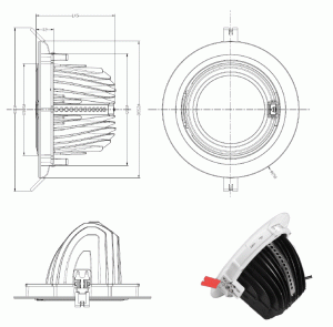 projecteur LED de plafond encastré pour magasin